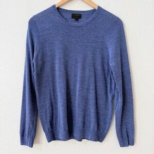 J. Crew Collection Women's Size Medium Italian Cashmere Heather Blue Top Shirt